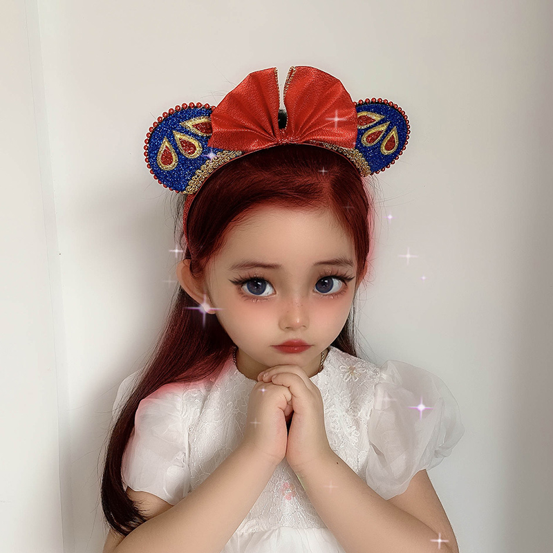 白雪公主头饰头纱可爱儿童超大猫耳朵头箍花童发饰发饰
