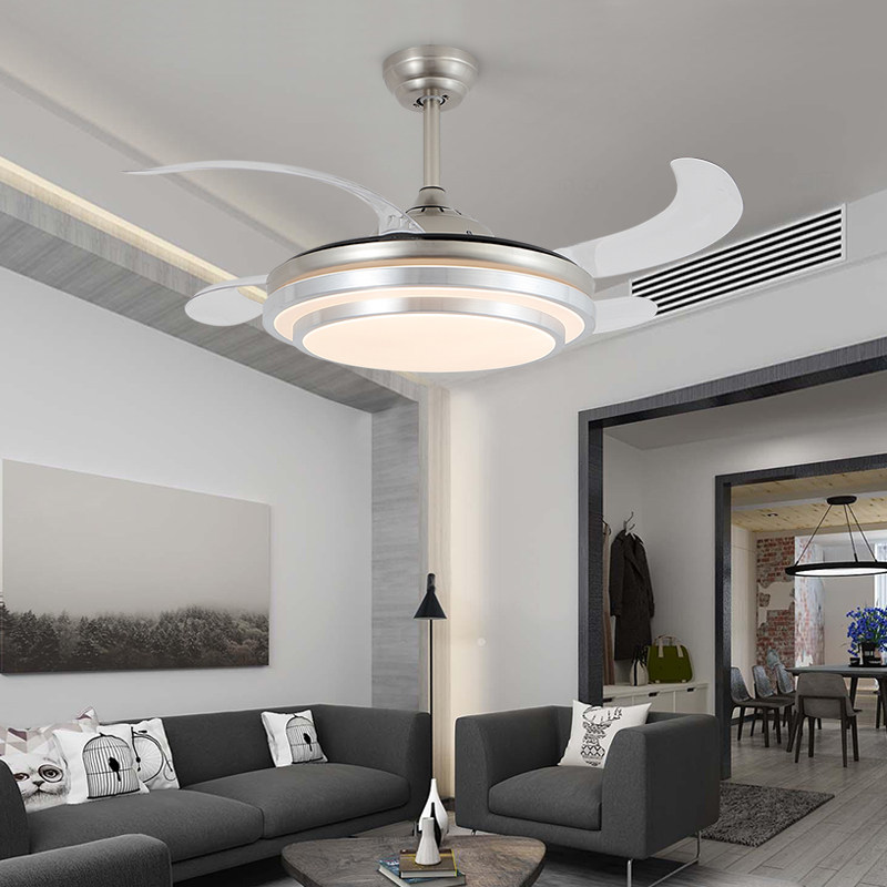 客厅风扇吊灯一体变频隐形餐厅吊扇现代简约大气客厅吊灯