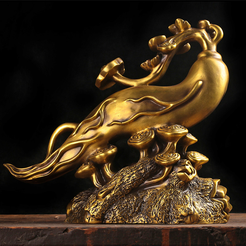 如意摆件人生纯铜人参客厅办公室家居装饰商务礼品摆件