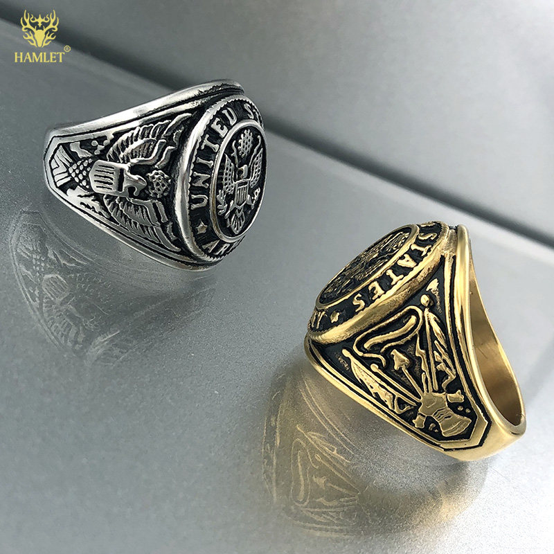 美国陆军戒指男潮个性钛钢饰品男人时尚健身单身戒指