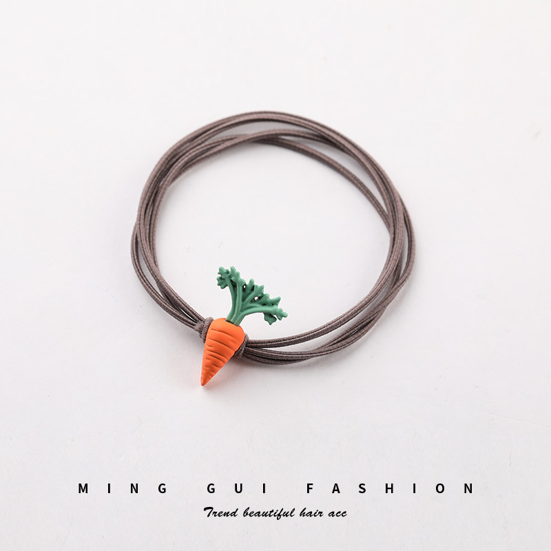 头绳韩国新款可爱胡萝卜扎发皮筋发圈简约森女发饰