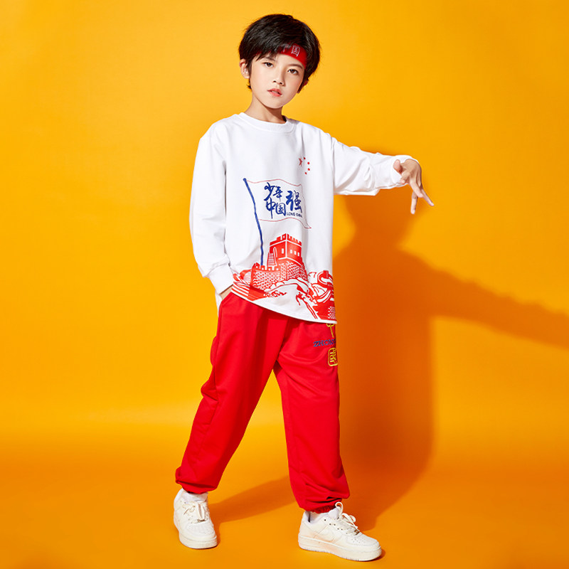 儿童演出运动开幕式啦啦队服装中小学生表演少年强园服国儿童演出服
