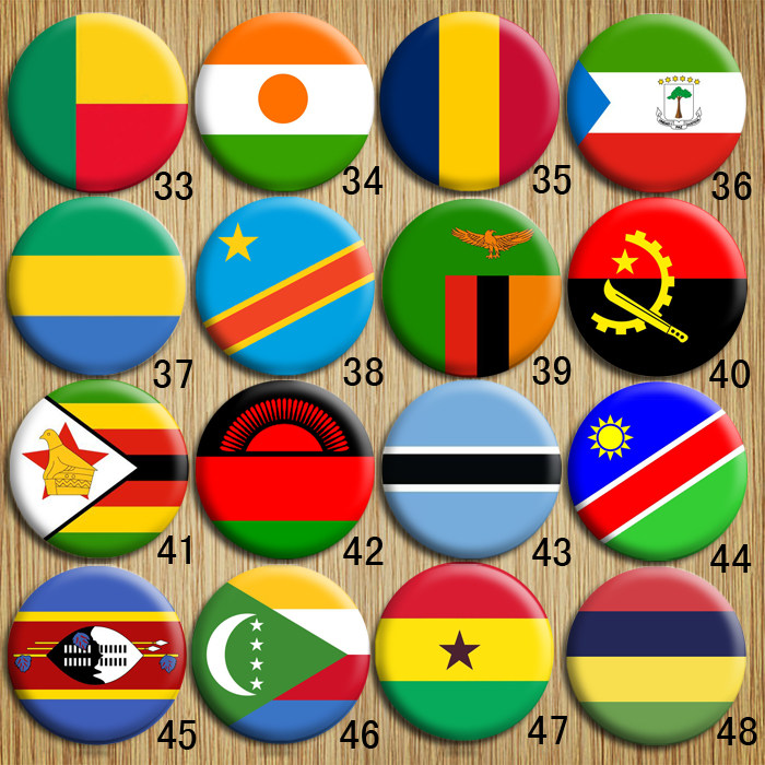 非洲部分国家国旗徽章 埃及南非利比亚摩洛哥刚果苏丹加纳喀麦隆