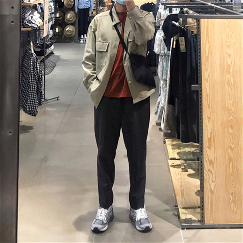 试衣间出品！空气感设计宽腿窄口男士潮流时尚百搭休闲九分裤3605