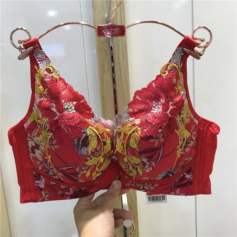 依之妮全罩钢圈扣软4排刺绣薄杯软棉内衣新文胸文胸