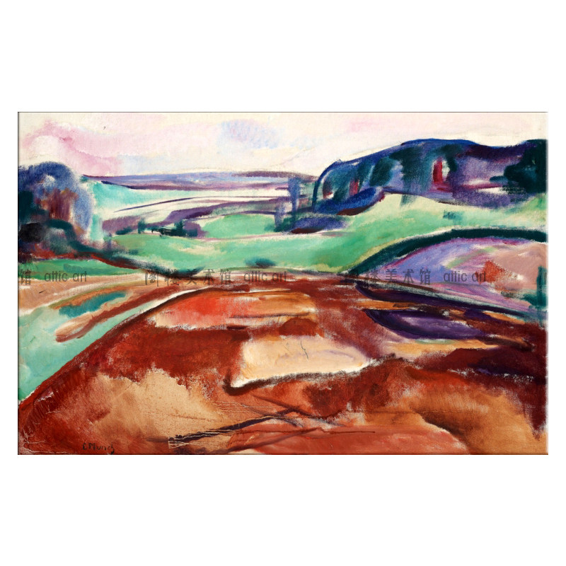 edvardmunch蒙克艾可可利艺术装饰画无框画风景客厅现代装饰画