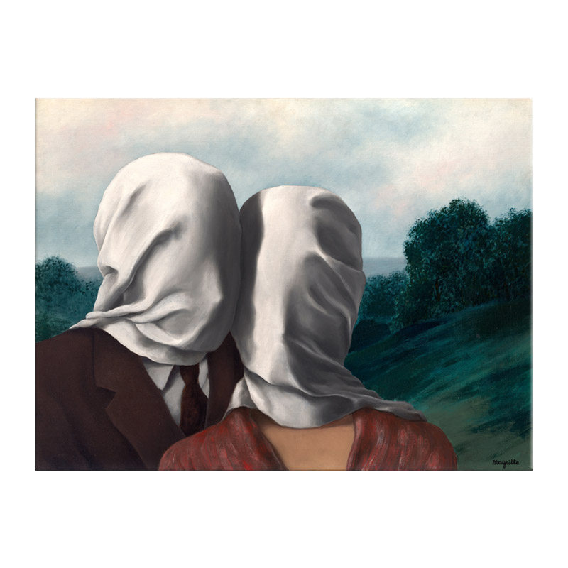 恋人renemagritte马格利特超现实主义小众艺术装饰画客厅卧室