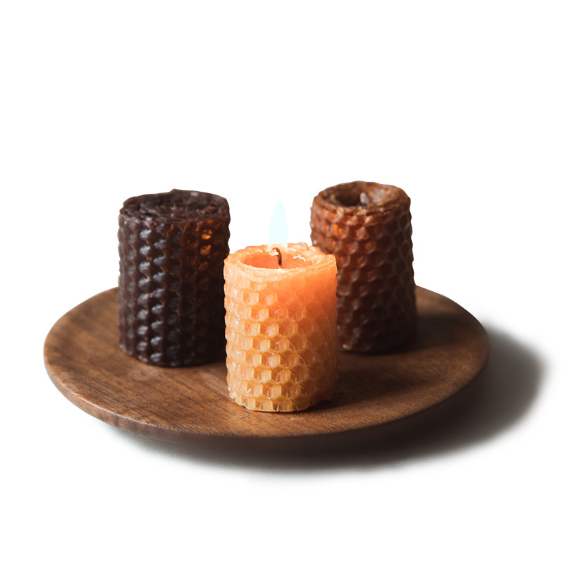 chicrose蜂巢小蜡烛串天然蜂蜡手作蜡烛圣诞节日礼品套装