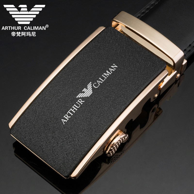 帝梵阿玛尼皮带男士真皮自动扣裤带商务休闲年轻人纯牛皮腰带潮