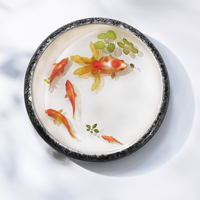 3d树脂画金鱼素材贴纸撕粘贴水晶滴胶diy饰品贴