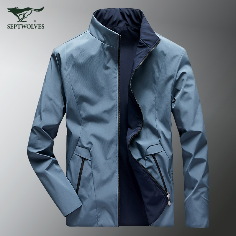 七匹狼外套男立领2021年新款春季双面穿商务百搭休闲潮流男士夹克