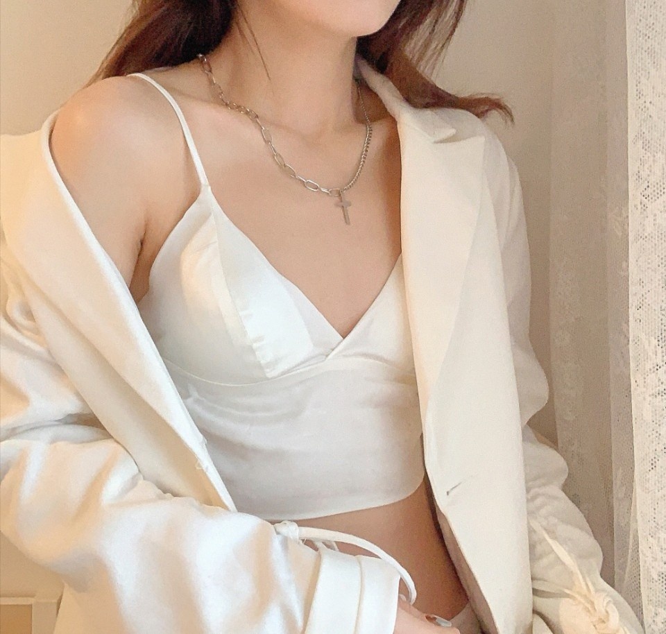 真丝钢圈吊带文胸肩带可调女士抹胸内衣文胸