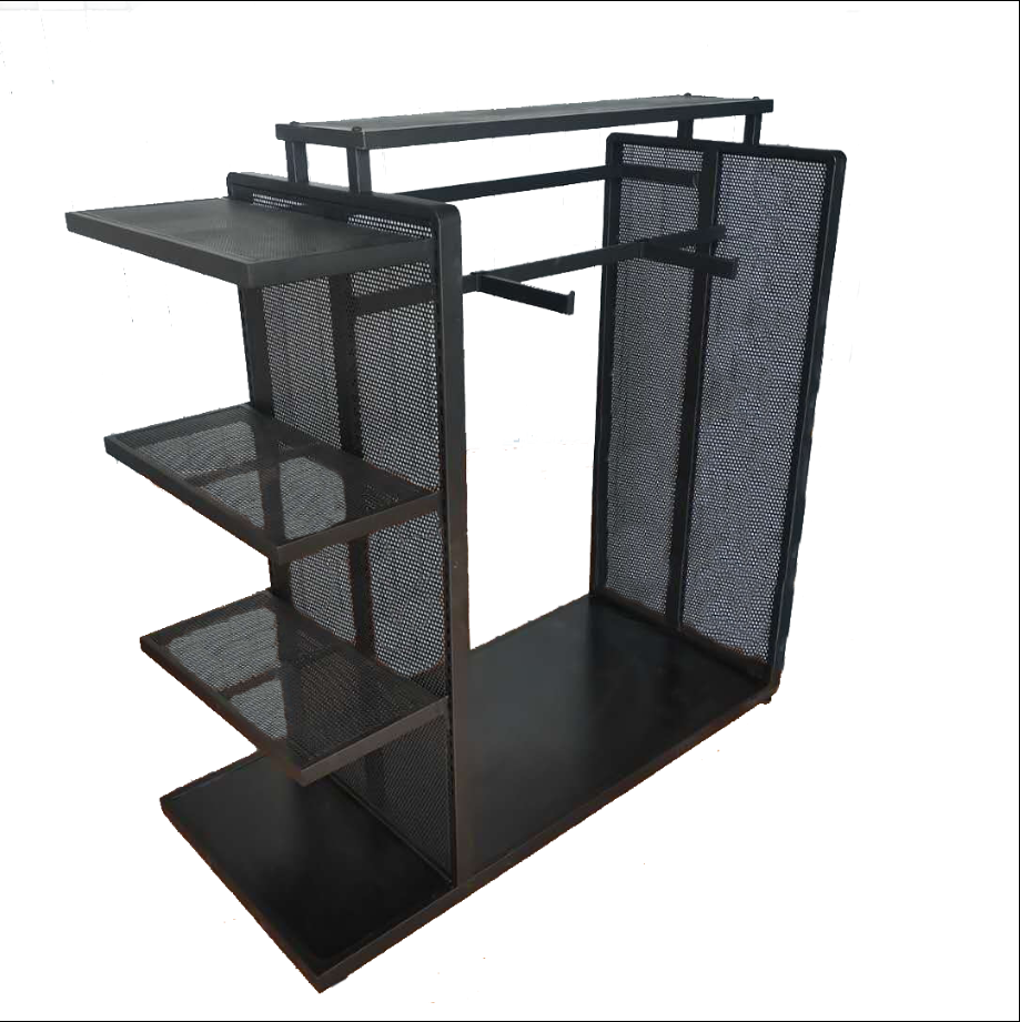 服装店货架中岛落地式户外休闲衣服展示架男装多功能服装展示架