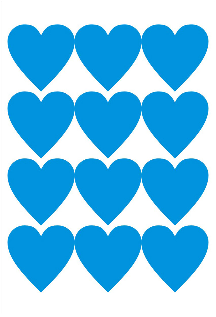 9cm心型防水数字号码贴纸储物柜不干胶活动顺序贴纸