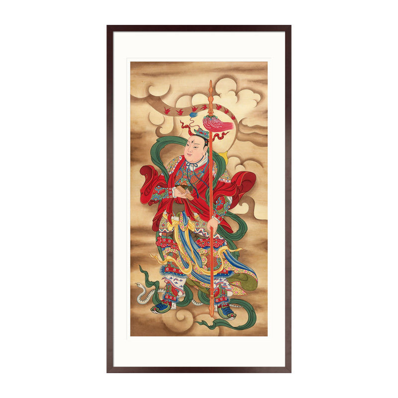 手绘工笔道教神仙人物国画华光大帝马元帅马国画