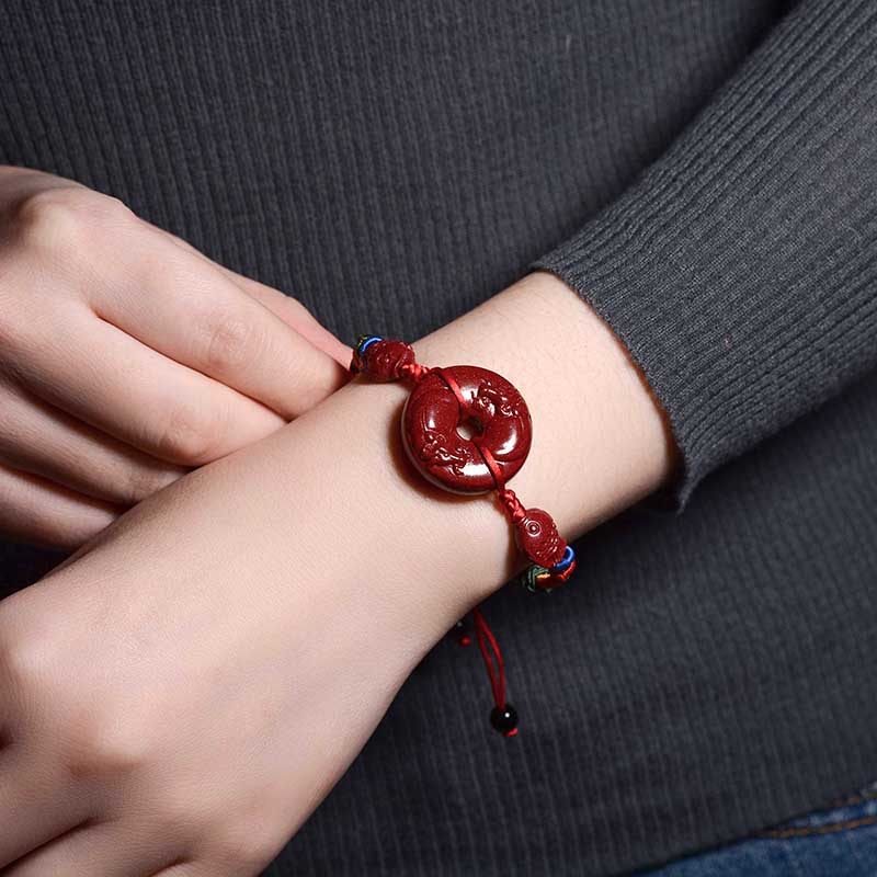 天然朱砂手串男女双牛保岁本命年护身符属鼠牛平安扣手链牛转乾坤