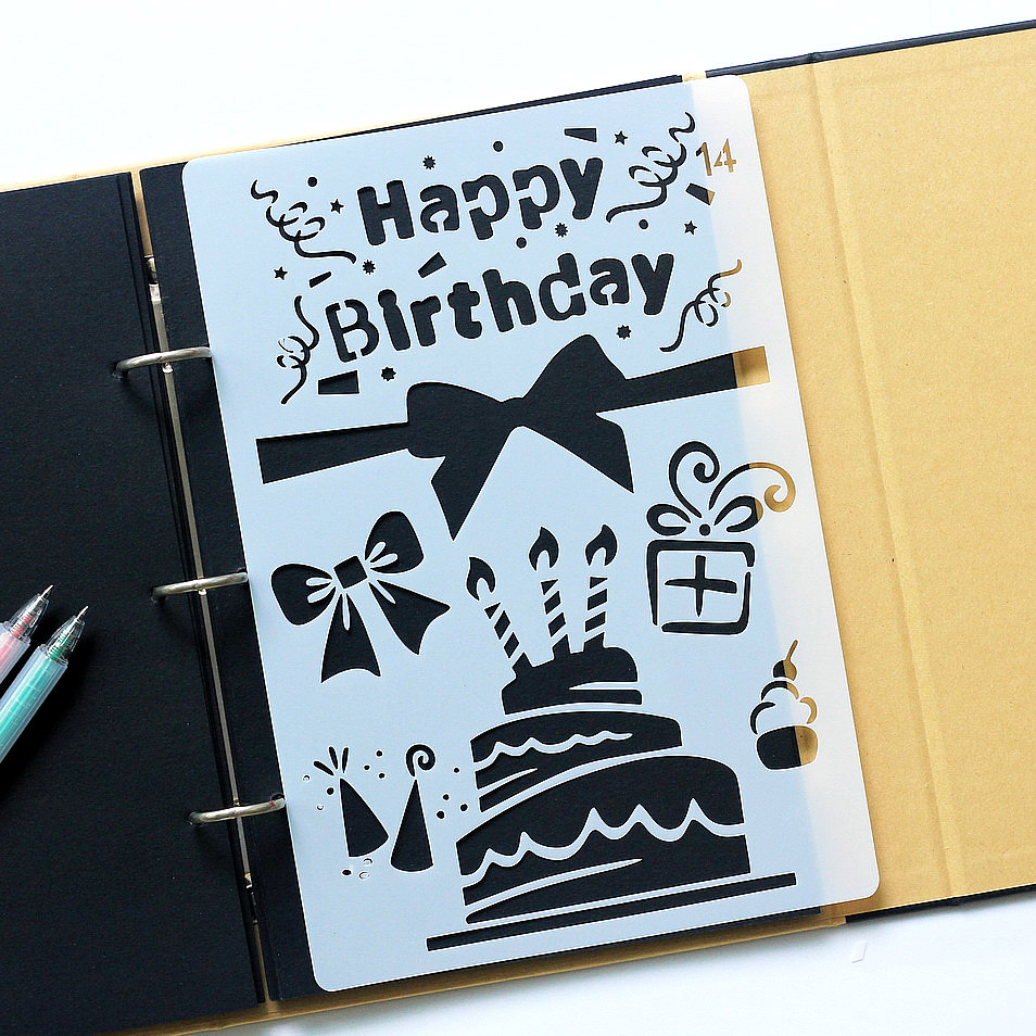 卡通绘画模板成长手册diy相册装饰材料幼儿园档案相册