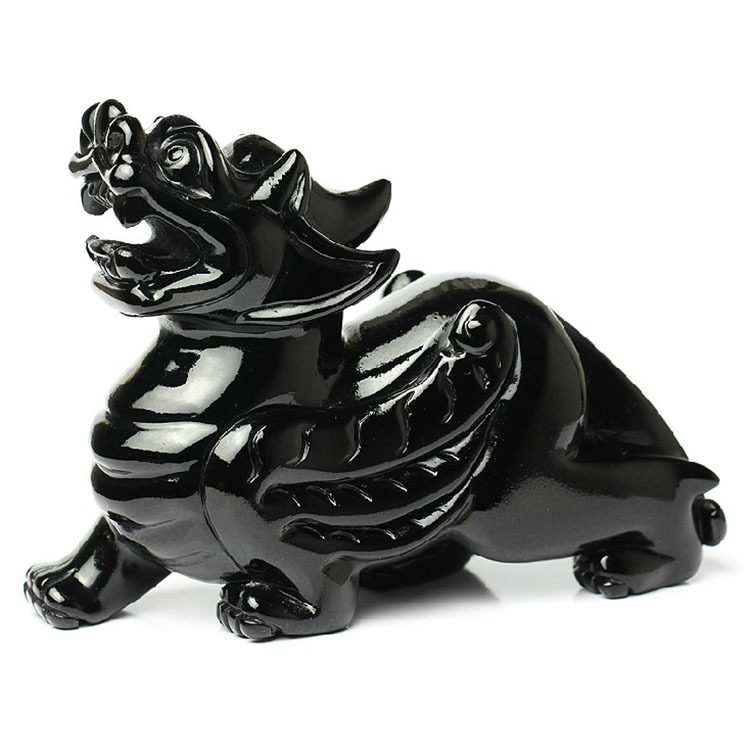 招财天然曜石貔貅摆件一对皮丘玉石工艺品镇风水摆件