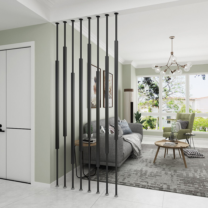 现代简约屏风玄关入户免打孔简易客厅网红装饰镂空立柱遮挡隔断