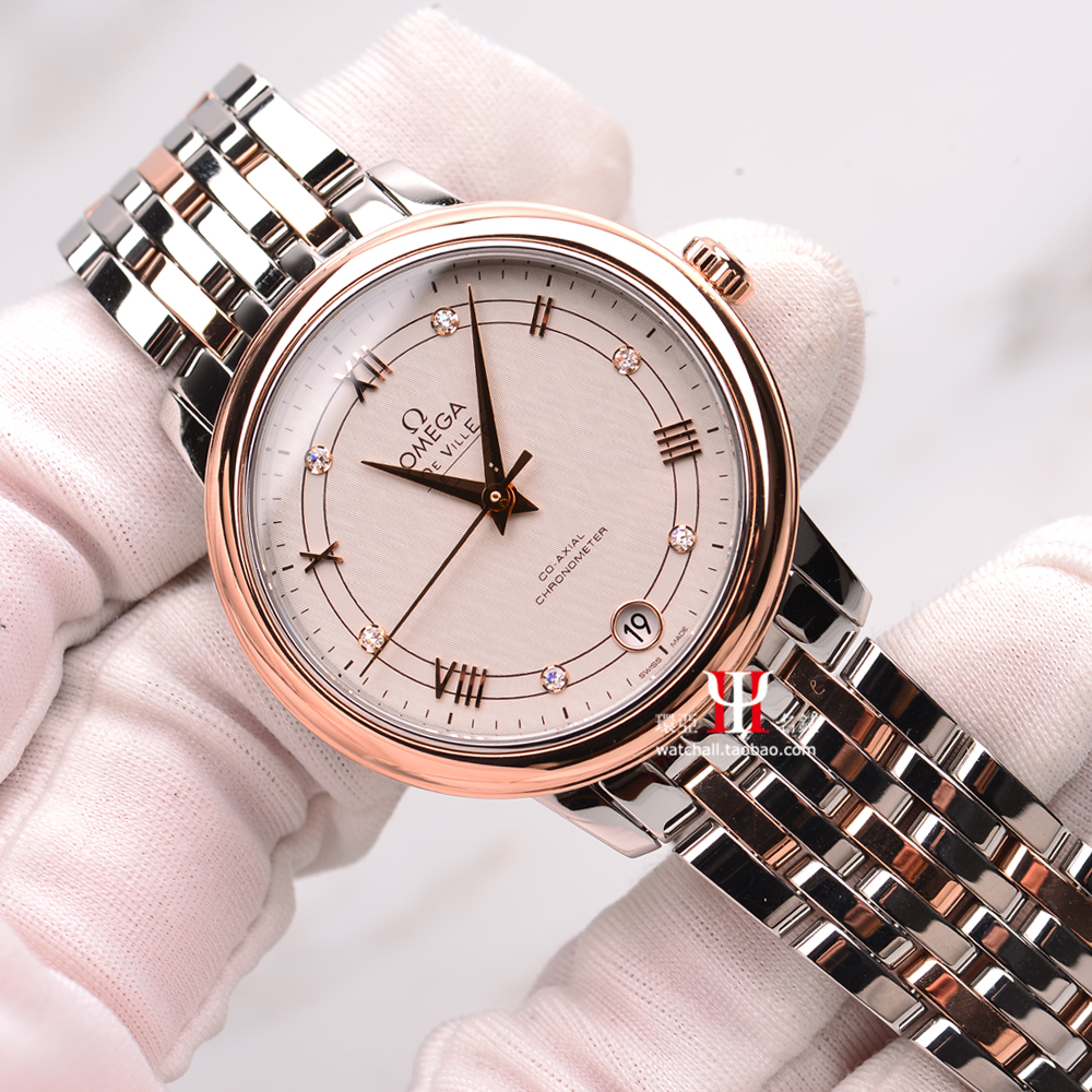 【联保】Omega欧米茄蝶飞间玫瑰金机械女表424.20.33.20.52.003