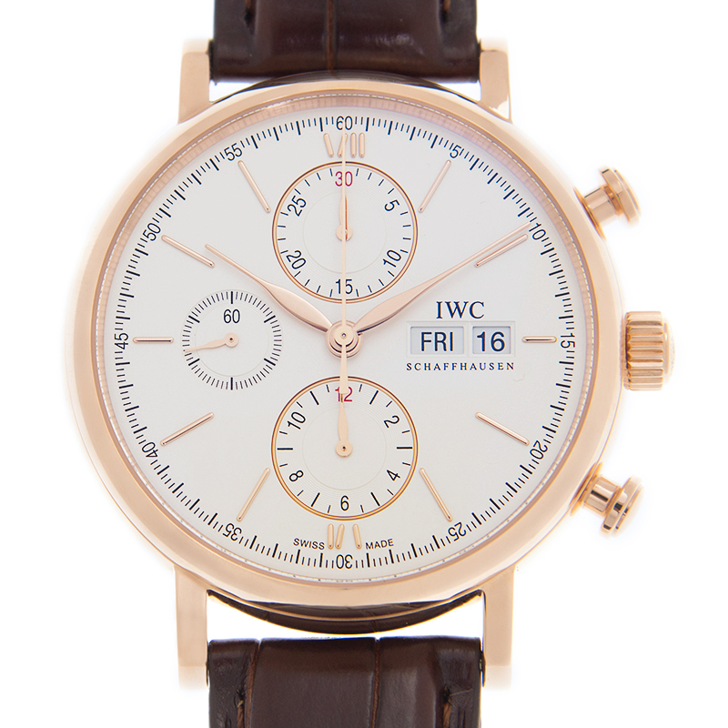 【联保】IWC万国波涛菲诺玫瑰金42mm计时机械男表IW391025