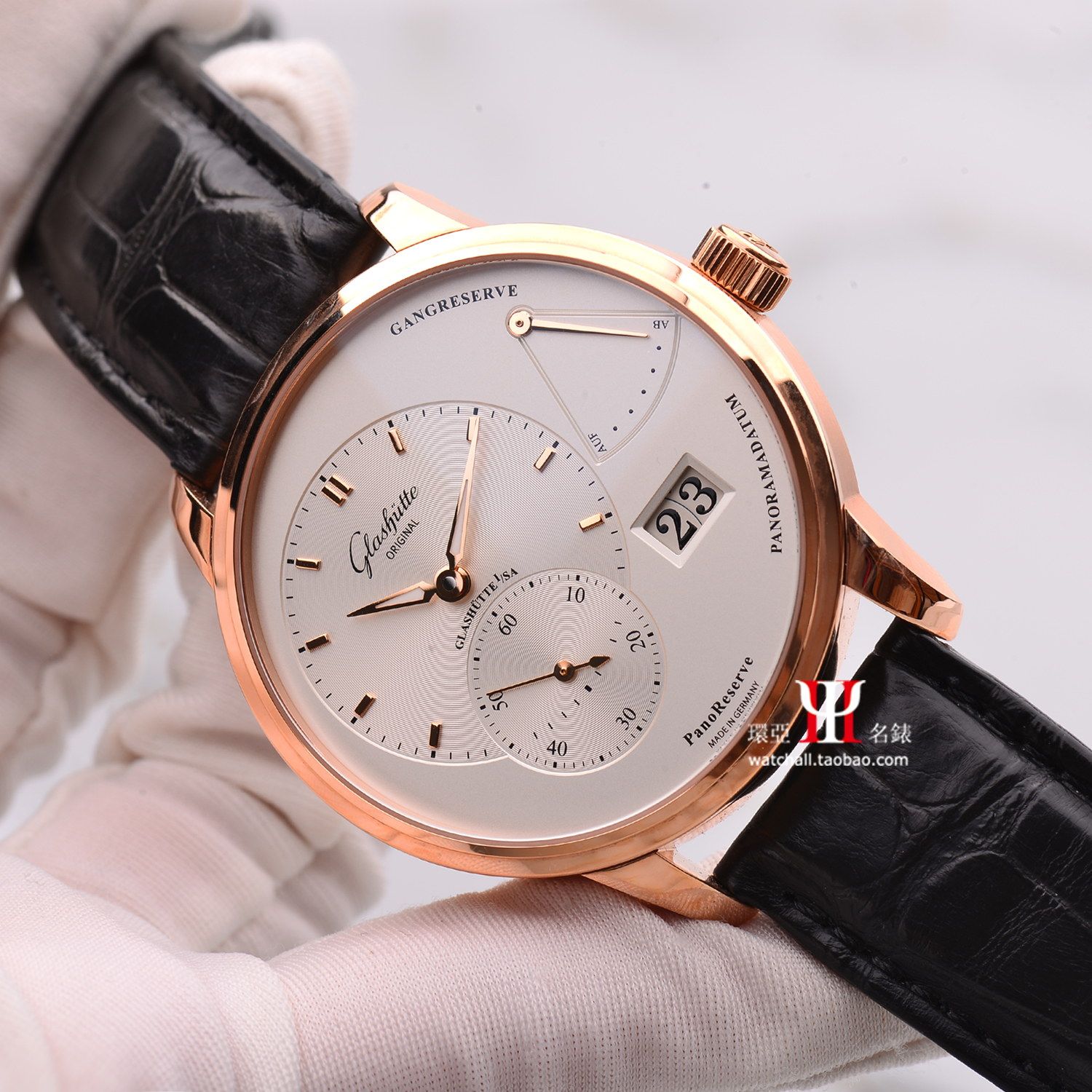 【有货】格拉苏蒂参议员44mm玫瑰金手动机械男表65-01-25-15-04