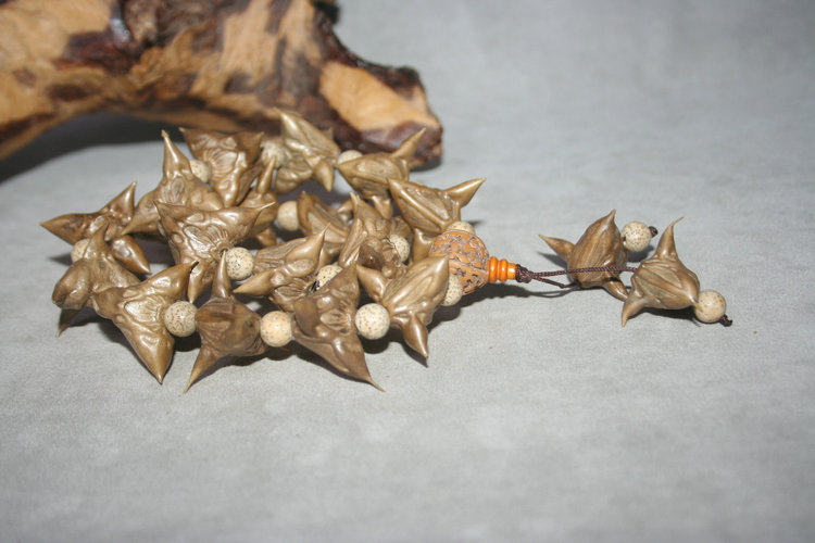 天然黄金鬼角菩提提子金麒麟diy挂件四角牛头马面佛珠