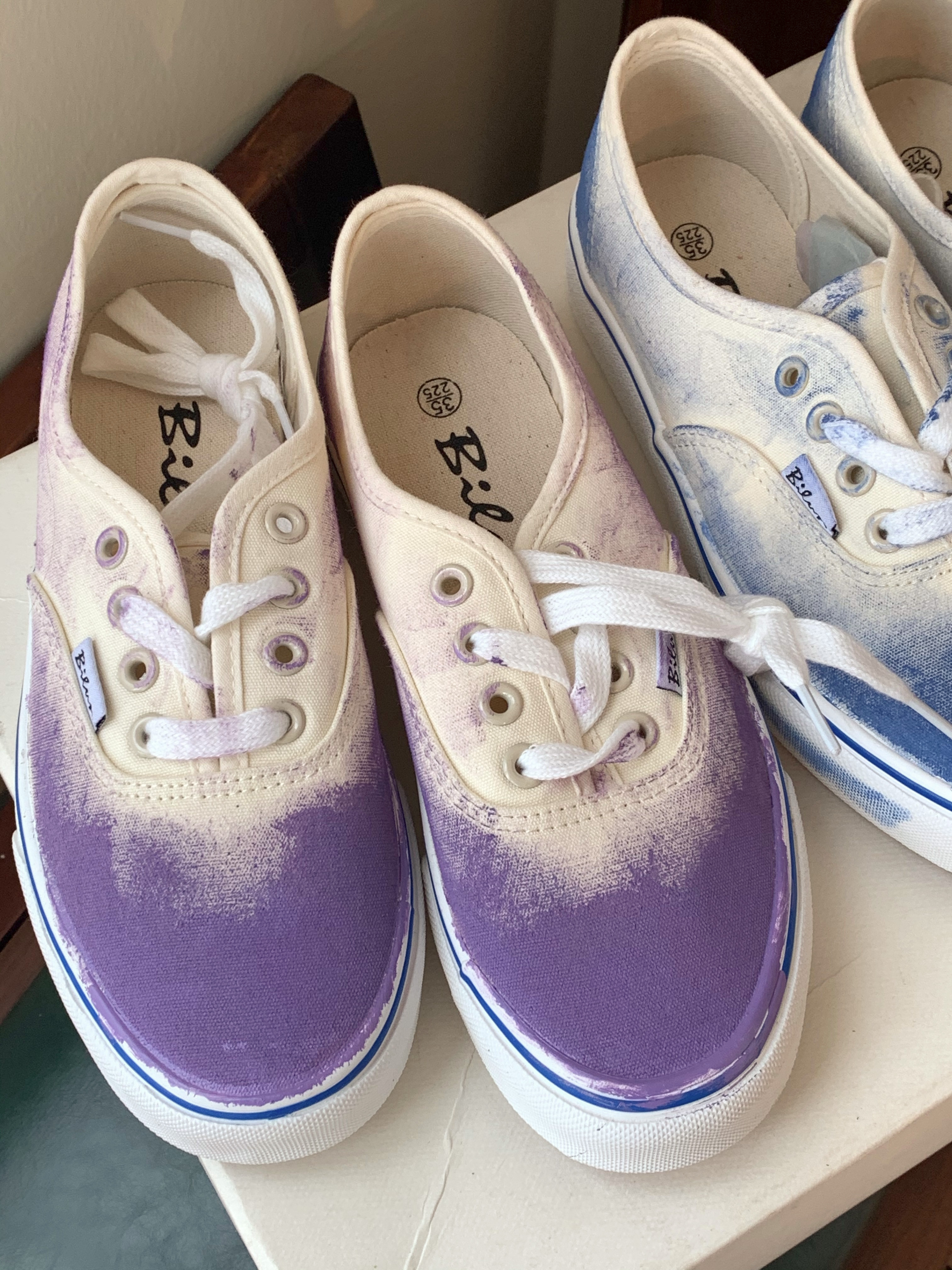 许刘芒涂鸦帆布布鞋迎接夏天浪漫复古春日diy帆布鞋