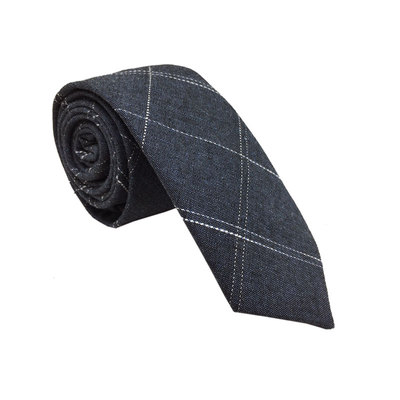 6公分 棉麻休闲小领带 灰色窄版领带 上班公务员日常搭配领带