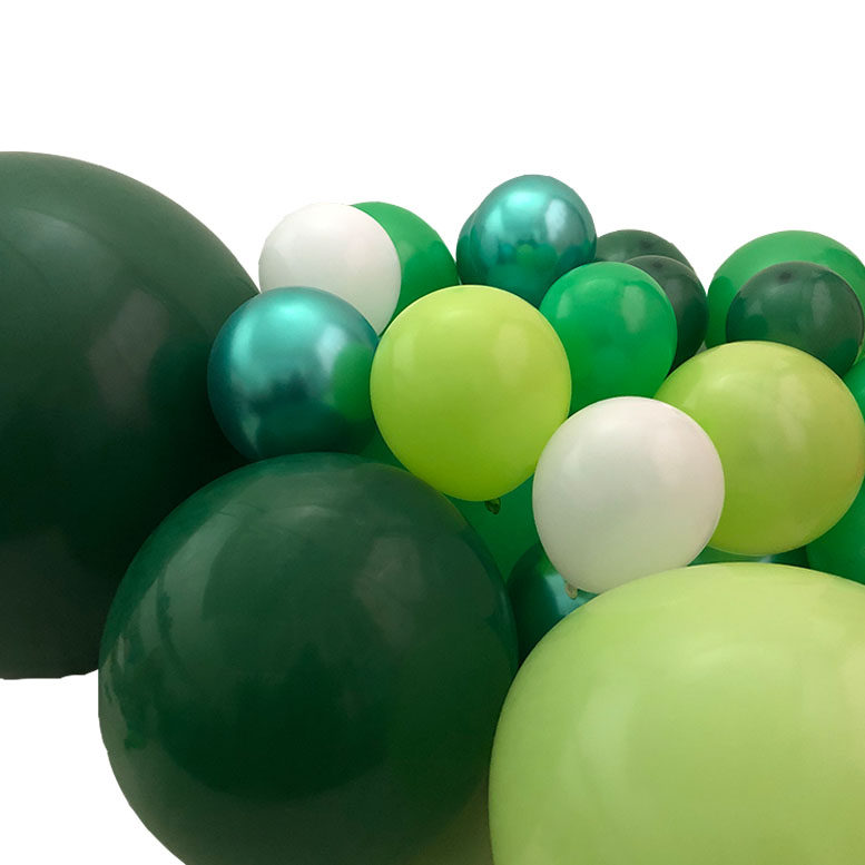 周岁派对主题森林布置场景浅绿气球生日大小气球