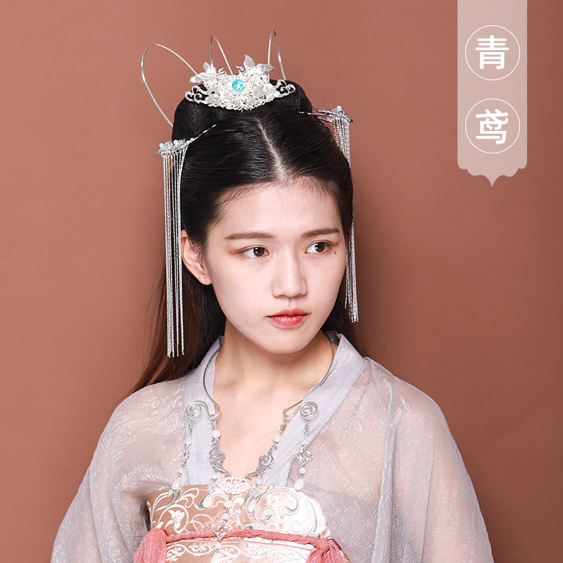 倾妃流苏魏晋冠发凤冠步摇长流汉服发发饰古风发饰