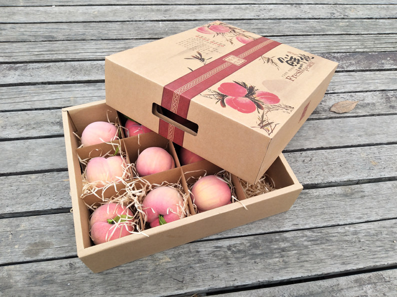 桃子包装盒礼品创意礼盒手提纸箱油桃通用用水包装纸箱