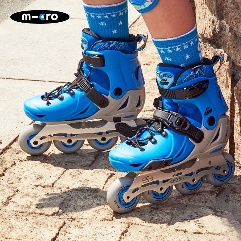 瑞士micro迈古溜冰鞋儿童平花专业轮滑初学旱冰直排轮