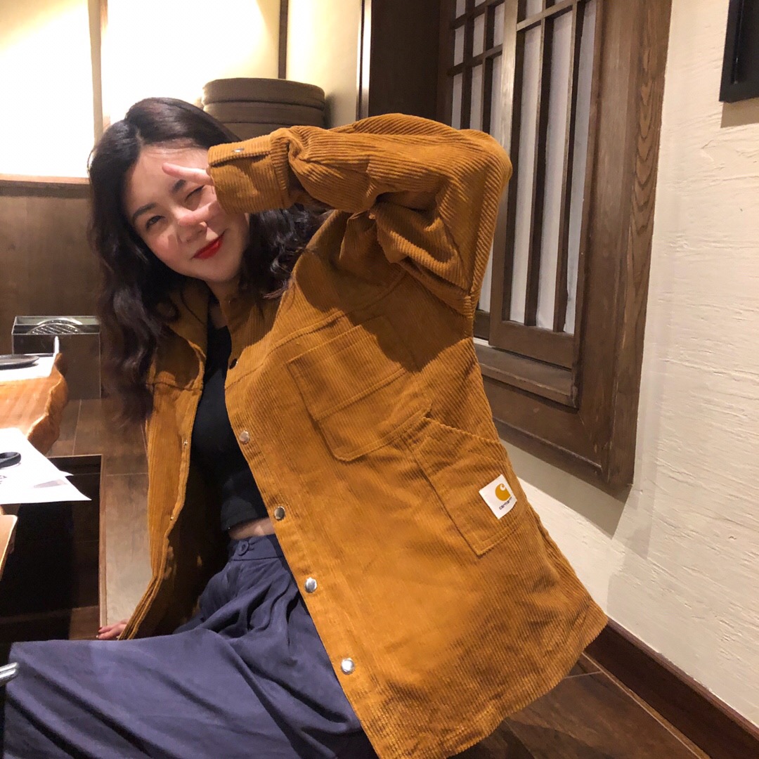 卡哈特carhartt灯芯绒工装衬衫外套上衣秋装男女情侣美潮工装潮牌