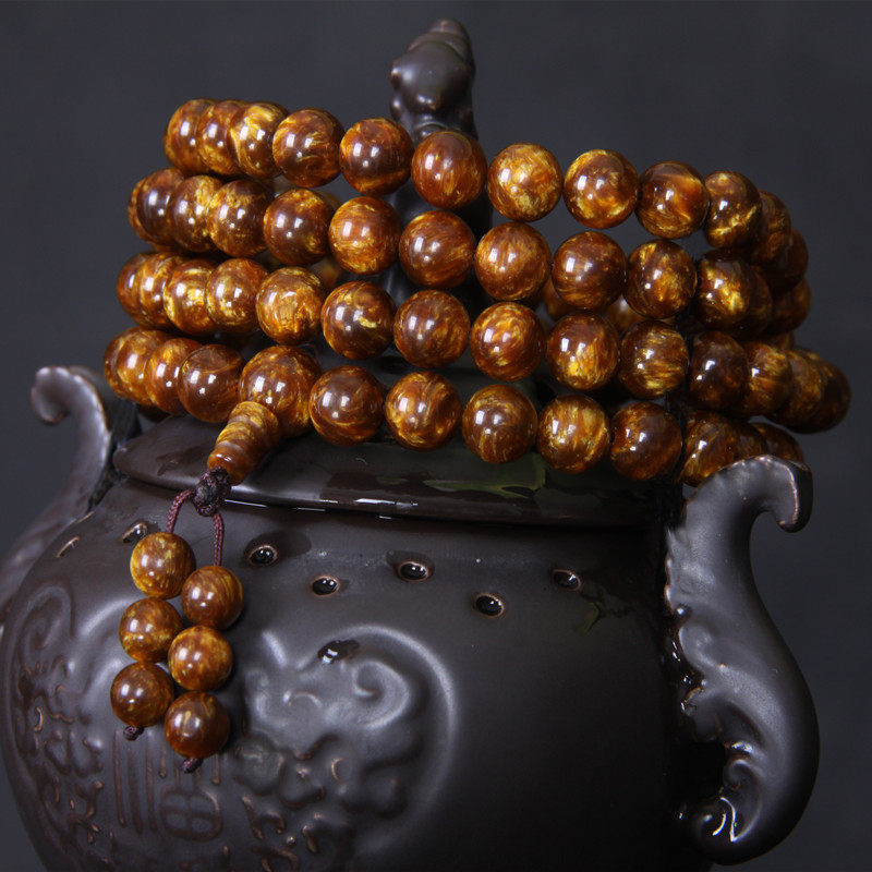 保真天然海柳手串108颗金丝活血佛珠男女手链收藏佛珠