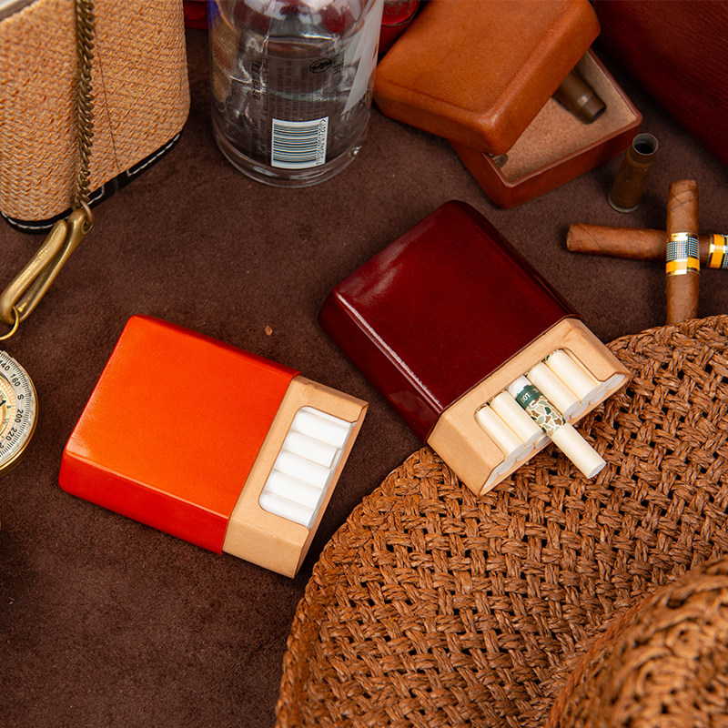 oneleather一皮烟盒便携式真皮手工手工制制作薄款高端烟盒