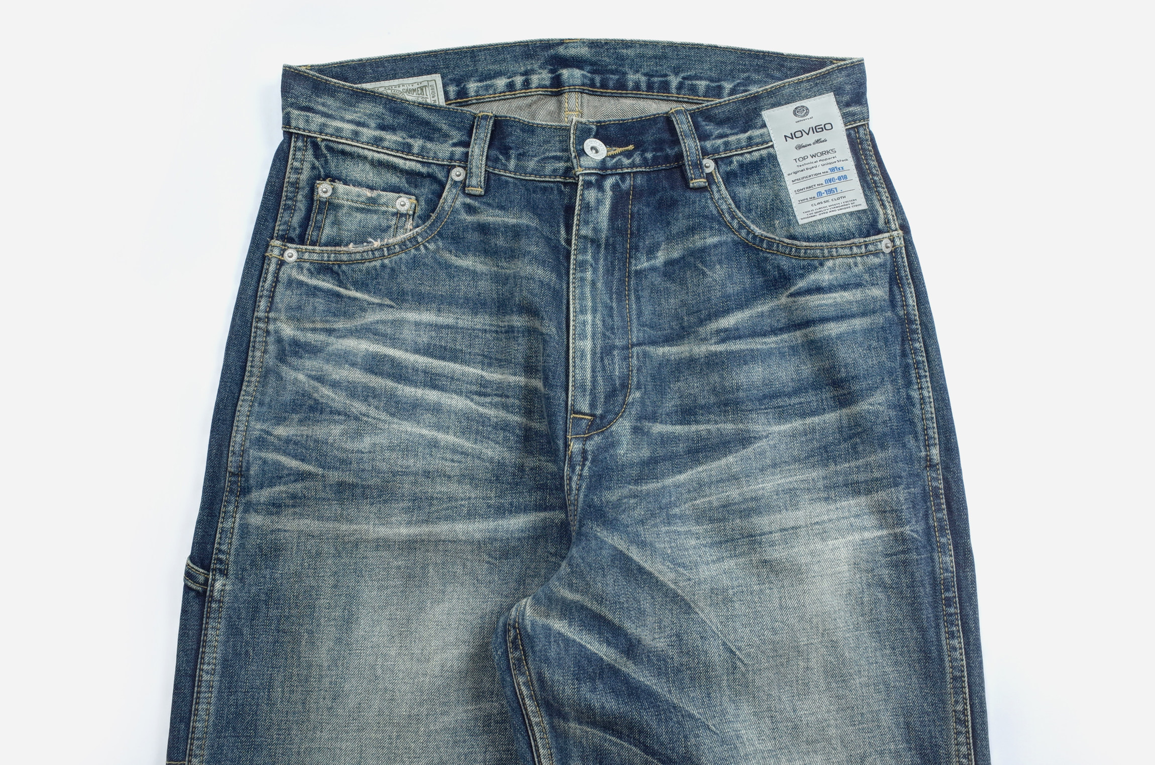 跨牛novigo20awjumbobluetrash鼎级狂抓猫须洗水宽松牛仔裤