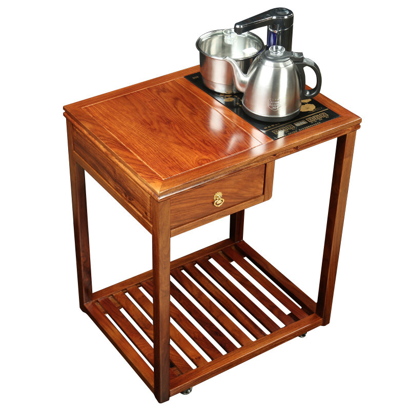 茶边柜实木茶水台烧水客厅茶桌边柜侧柜红木花梨木茶水柜茶台移动