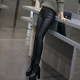 High-waist autumn and winter women's thin fleece outer wear bottoming imitation leather pants, women's tight-fitting large-size thin elastic pencil footwear High-waist autumn and winter women's thin fleece outer wear bottoming imitation leather pants, women's tight-fitting large-size thin elastic pencil footwear