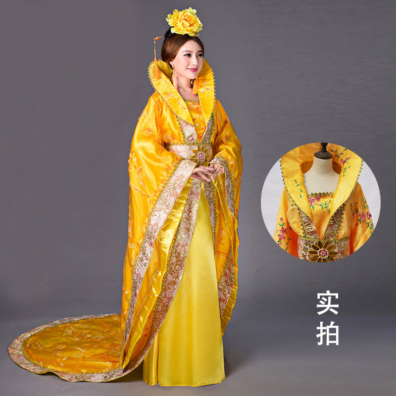 唐朝皇后古装女拖尾宫廷贵妃武则天汉服舞台影视公主裙服装演出服