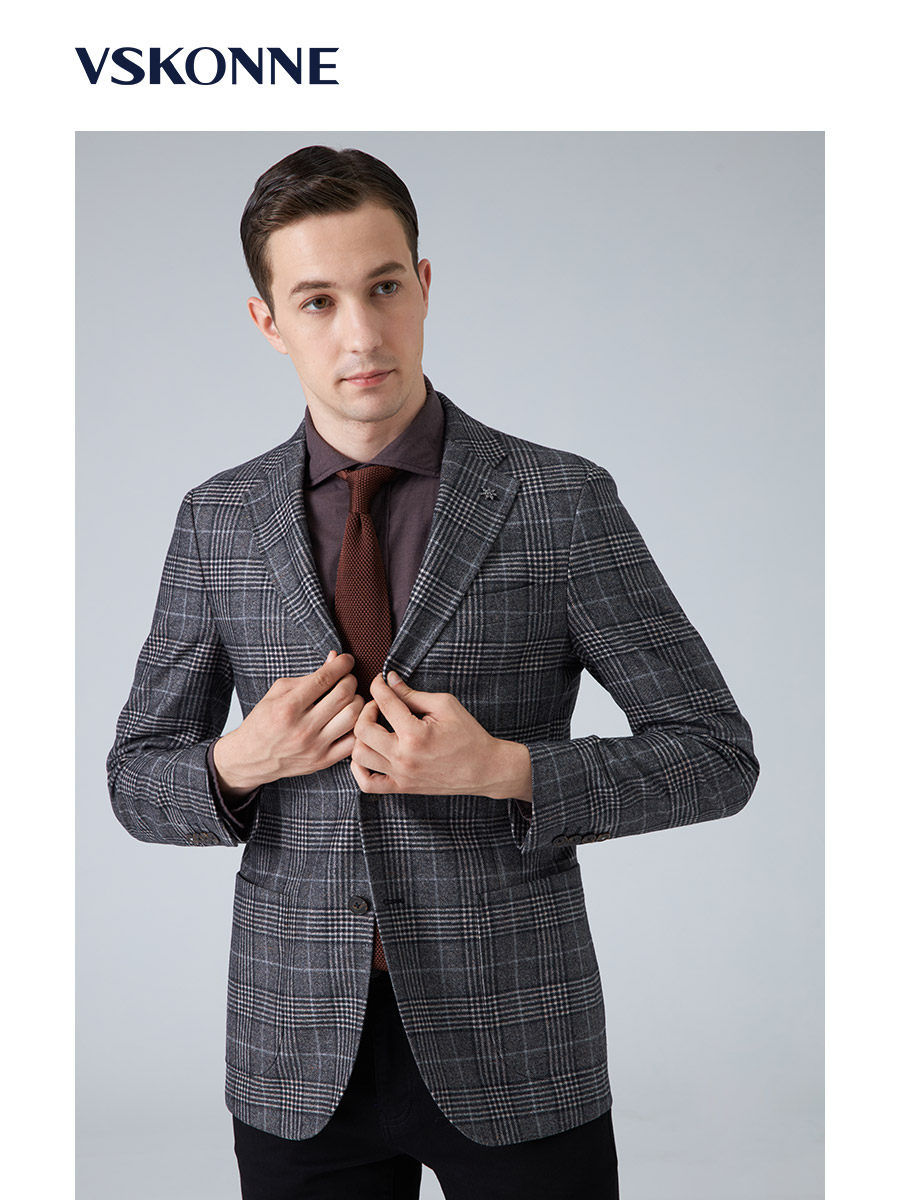 vskonne威斯威斯康康尼男单西服意大利vbc进口面料西服