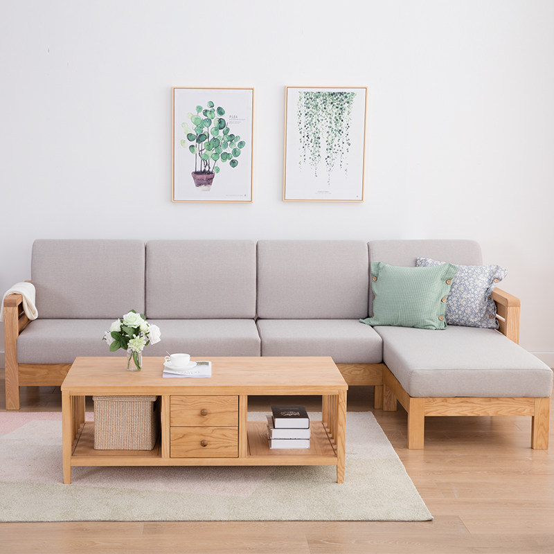 北欧实木沙发组合简约客厅白蜡木日式沙发小户型现代原木家具