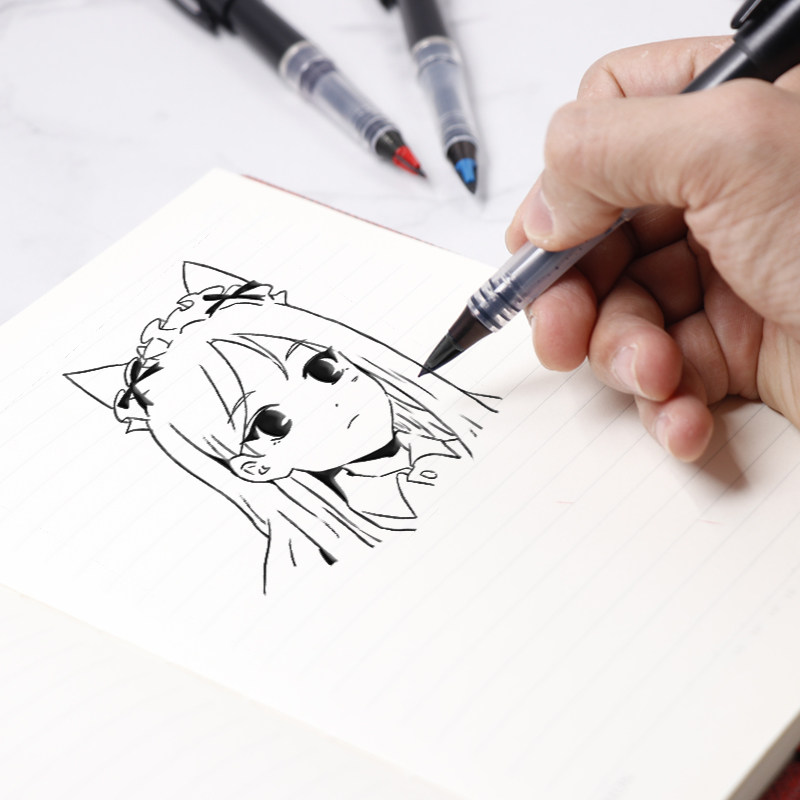 日本派通pentel0720mm草图笔高档商务直液式签字笔漫画手绘速写笔trj