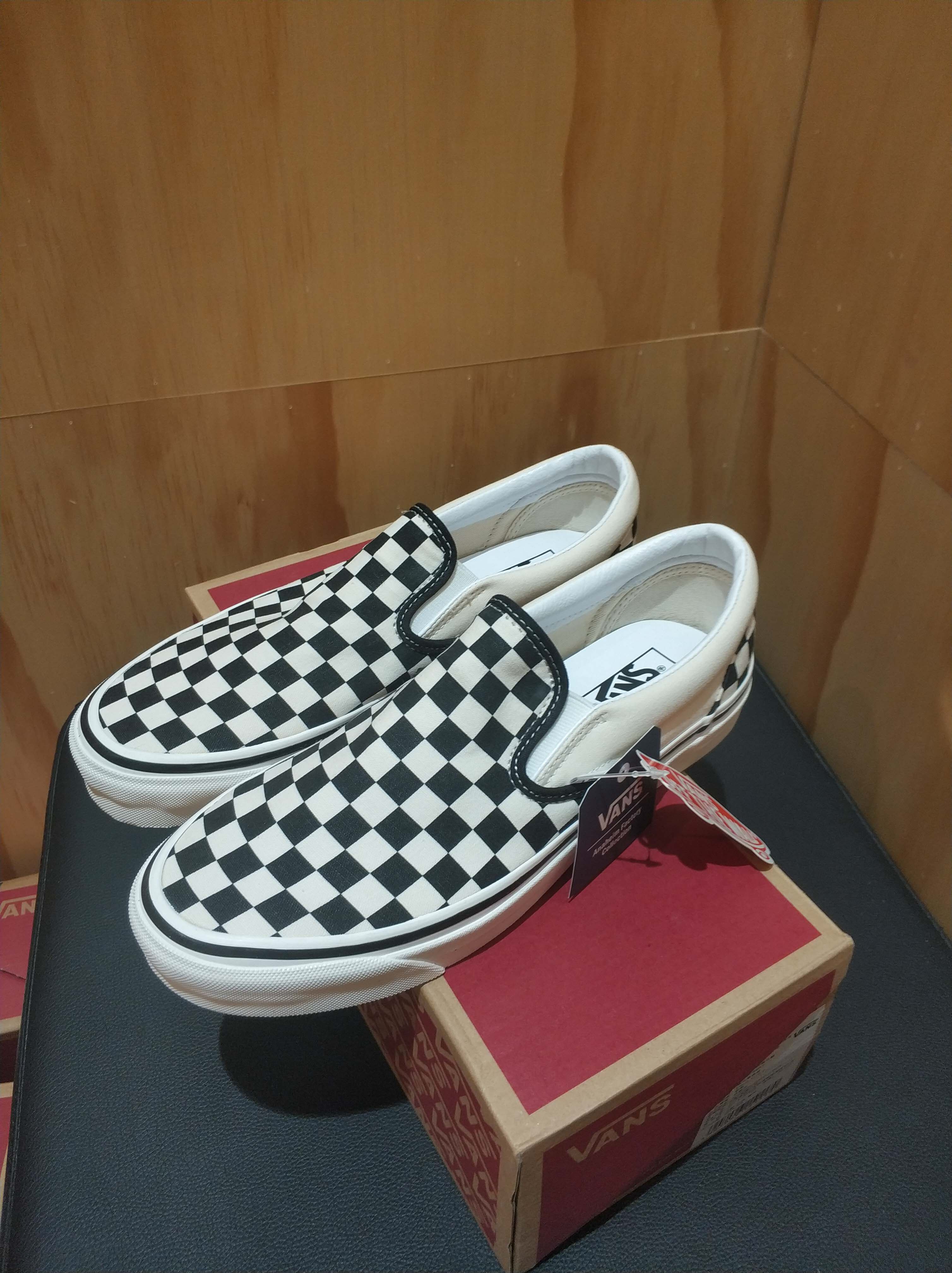 vans范斯slipon98dx安纳海姆一脚脚蹬棋盘格板鞋板鞋