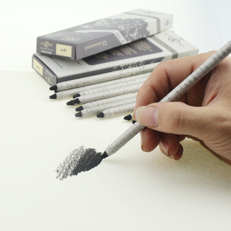老人头炭笔 环保手撕拉线碳笔 炭画铅笔素描速写绘画炭笔特软软炭