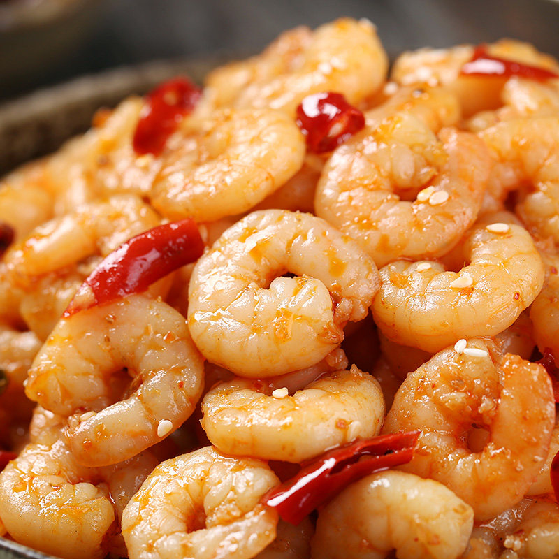 香辣熟食新鲜去虾罐装即食下单虾仁麻辣包邮虾类制品
