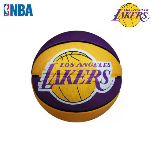 斯伯丁nba圣诞7号耐磨肖像室外湖人湖人队队徽篮球