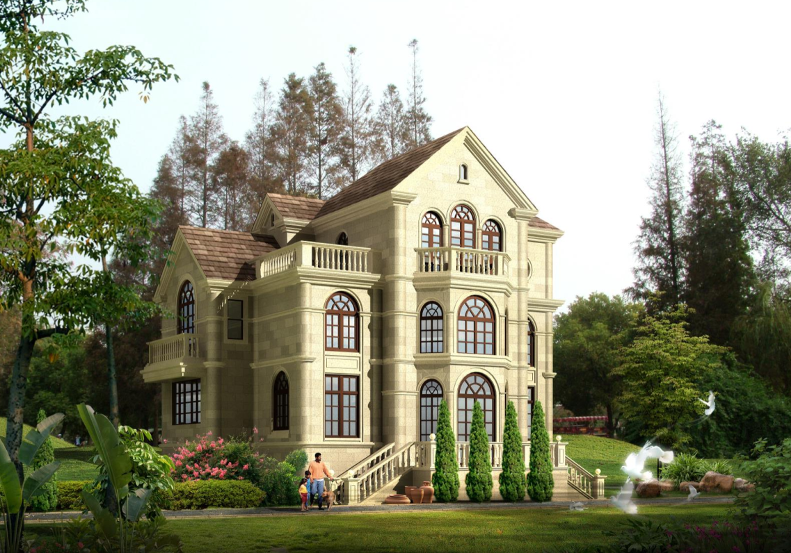 现代别墅庭院su模型景观设计小花园建筑住宅草图设计素材