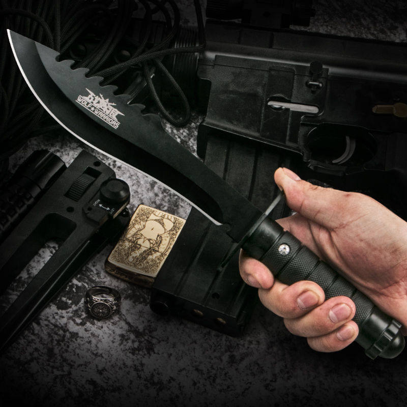 户外刀具防身军工刀高硬度小刀随身短刀野外求生刀开刃军刀长款刀