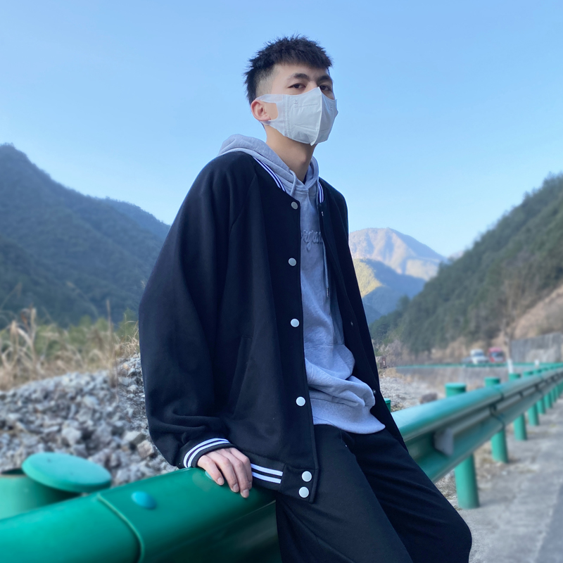 春秋美式棒球服外套男潮牌宽松大码休闲夹克情侣潮流新款百搭上衣